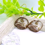 たっぷりあんこのあんぱん切り絵ピアス/イヤリング