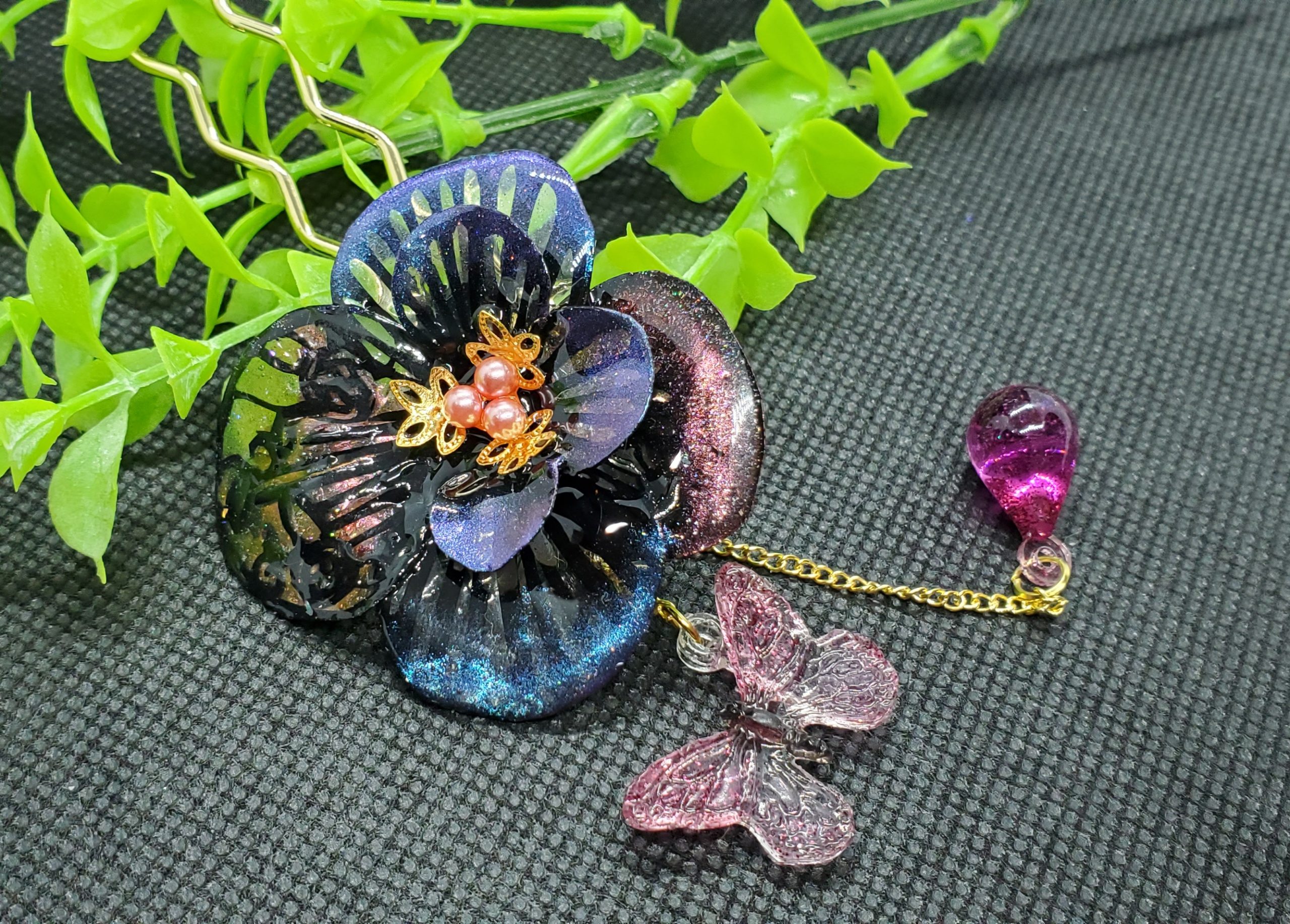 立体切り絵のお花かんざし