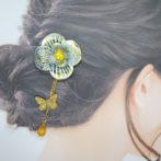 切り絵花簪シルバー着画