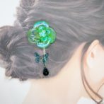 切り絵花簪グリーン着画