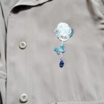 切り絵花ブローチ白有料オプション付き