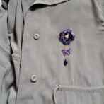 切り絵花ブローチ青有料オプション付き