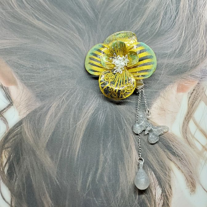 切り絵花クリップ金有料オプション付き