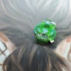 切り絵花クリップ緑