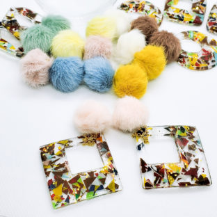 冬景色[菱形大]ピアス/イヤリング