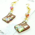 チョコレートの切り絵イヤーアクセサリー