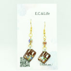 チョコレートの切り絵イヤーアクセサリー