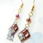 チョコレートの切り絵イヤーアクセサリー