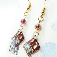 キラキラチョコレートの切り絵ピアス/イヤリング