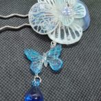 切り絵花簪ホワイト