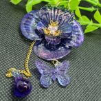 切り絵花簪ブルー