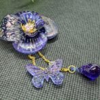 切り絵花簪ブルー