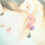 切り絵花弁薄紫着画