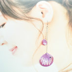 切り絵花弁薄紫着画