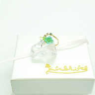 小さな一輪の切り絵花指輪