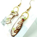 クロワッサンとフランスパンの切り絵イヤーアクセサリー