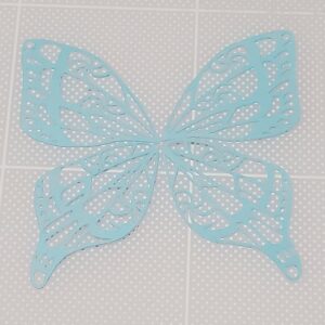 水色渦潮模様蝶々切り絵