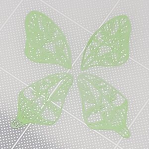 黄緑の植物模様蝶々切り絵