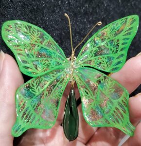 蝶々切り絵かんざし緑