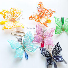 新作：蝶々の切り絵かんざし