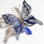 切り絵蝶々群青