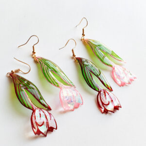 切り絵チューリップ赤ピンク