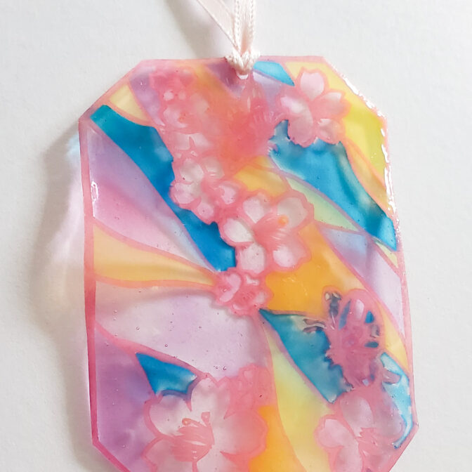 切り絵レジンブックマーカー　桜チョウ　裏