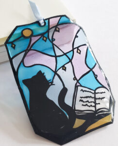 切り絵レジンブックマーカー　ネコ